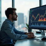 Analyste financier étudiant des graphiques colorés en 2025