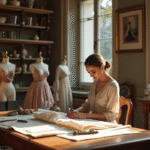 Atelier de mode parisien avec designer et croquis