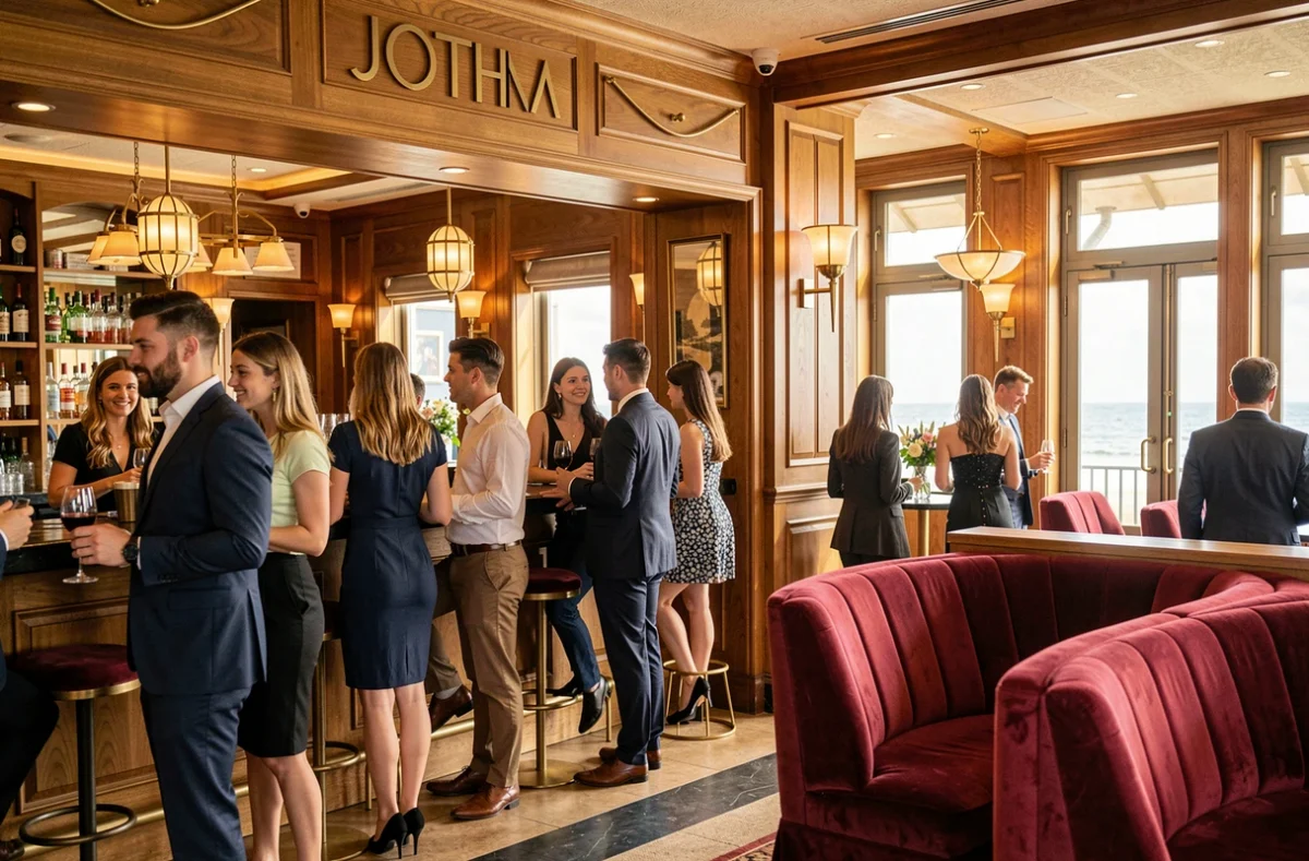 Intérieur élégant du Chatham, boîte de nuit au Touquet-Paris-Plage, avec décor art déco et ambiance balnéaire raffinée