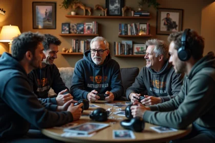 Groupe de vétérans Battlefield discutant autour d'une table