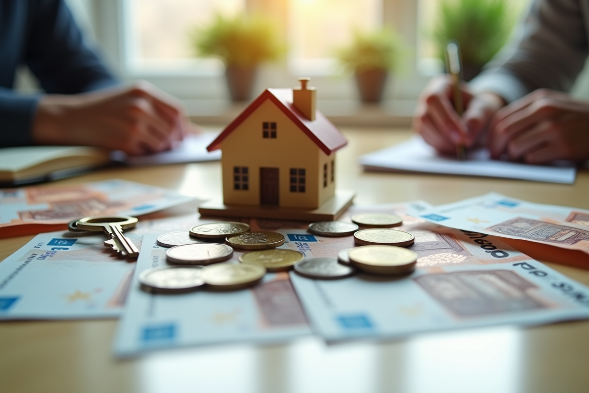 Mini maison sur des billets d